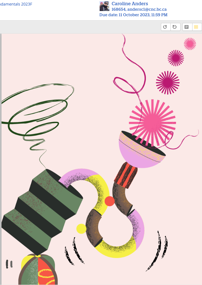 Colourful abstract illustration with a spring-like coil, a twisting tube, a bowl releasing a sequence of pink starbursts, and small motion marks.